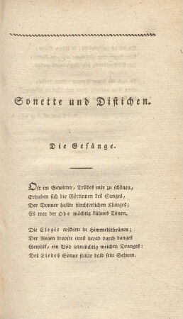 Sonette und Distichen