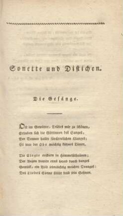 Sonette und Distichen