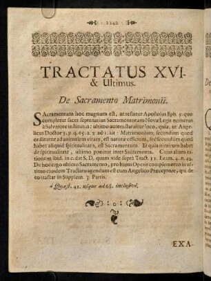 1242-1355, Tractatus XVI