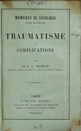 Mémoires de Chirurgie, 4