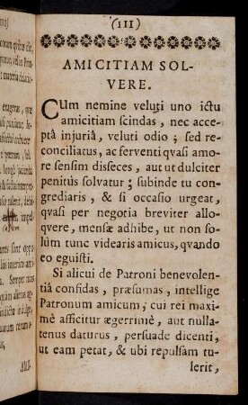 111-113, Amicitiam Solvere; Laudare Alios