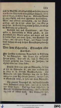 Von dem Schnupfen, Strauchen oder Karthar.