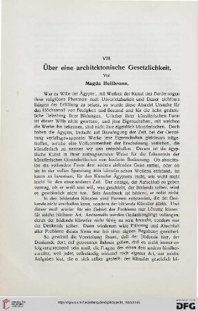 Über eine architektonische Gesetzlichkeit