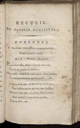 Recueil De Poésies Fugitives.
