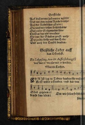 Geistliche Lieder auff das Osterfest.