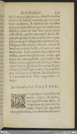 Da [De] la Danse ou Bal. Chap. XVIII.