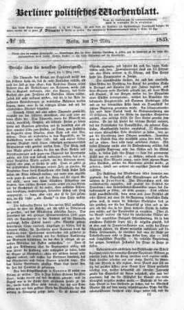 No 10, 7. März 1835