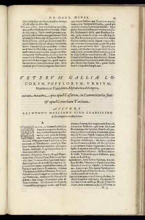 Veterum Galliae Locorum, Populorum, Urbium, Montium, ac Fluviorum, Alphabetica descriptio, ...