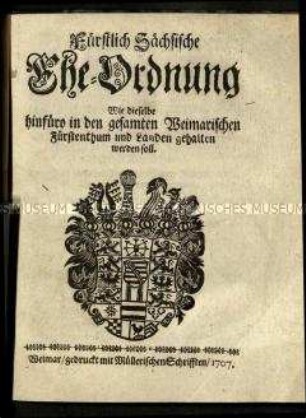 Eheordnung für das Fürstentum Sachsen-Weimar