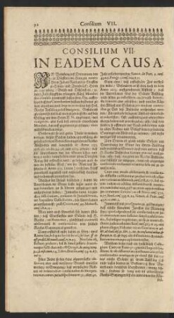 Consilium VII. In Eadem Causa.
