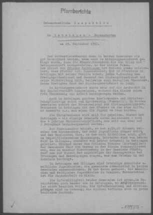 Setzingen-Nerenstetten und Öllingen: Inspektionsbericht 1951/52