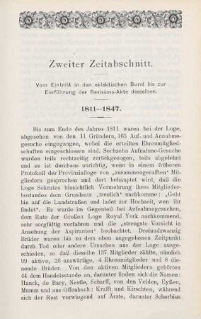 Zweiter Zeitabschnitt. 1811-1847.