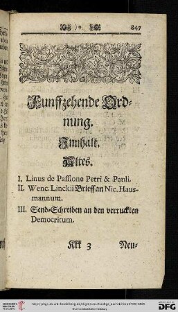 Funffzehende Ordnung