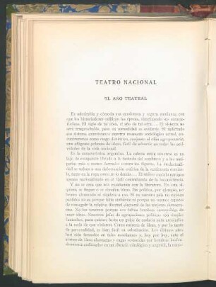 Teatro Nacional : El año teatral