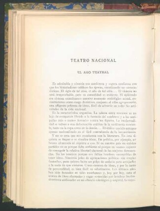 Teatro Nacional : El año teatral