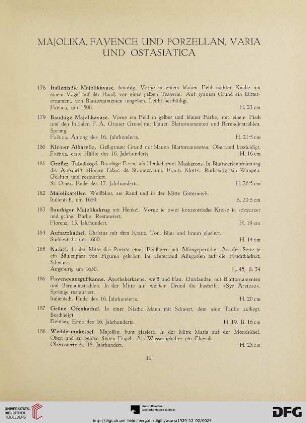 Majolika, Fayence und Porzellan, Varia und Ostasiatica (Nr. 178-312)
