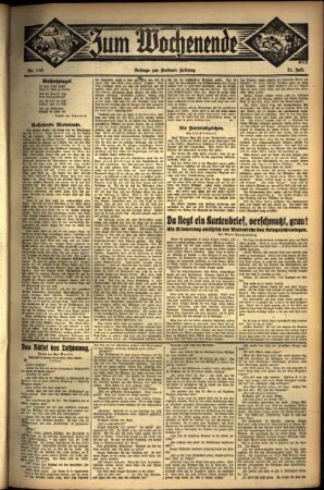 Zweite Ausgabe vom Sonntag, den 31. Juli 1932.