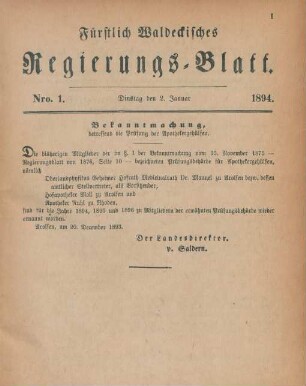 2. Januar-11. December = Nro. 1-19
