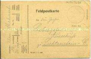 Feldpostkarten-Vordruck