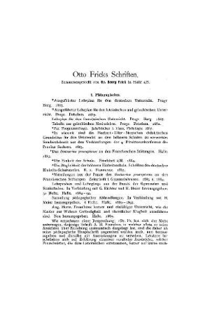 Otto Fricks Schriften