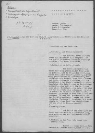 Brenz mit Bergenweiler: Pfarrbericht 1939