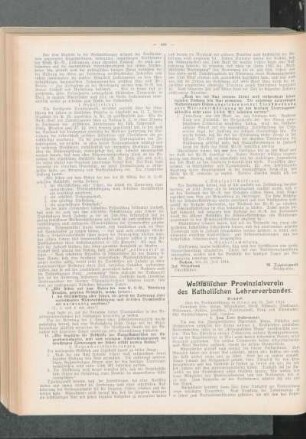 Westfälischer Provinzialverein des Katholischen Lehrerverbandes : Protokoll über die Vorstandssitzung in Unna am 25. Juli 1914