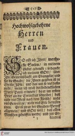 Hochwohlgebohrne Herren und Frauen!