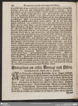 [Evangelium und Epistel am ersten Sontage nach Ostern, Quasimodogeniti]