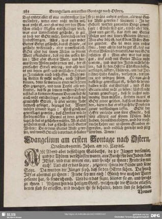[Evangelium und Epistel am ersten Sontage nach Ostern, Quasimodogeniti]