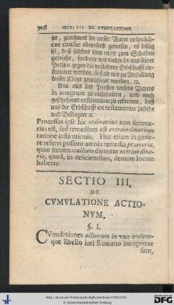 Sectio III. De Cumulatione Actionum.