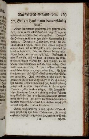 20. Soll ein Landmann bauverständig seyn?