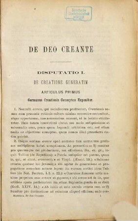 De deo creante : praelectiones scholastico-dogmaticae