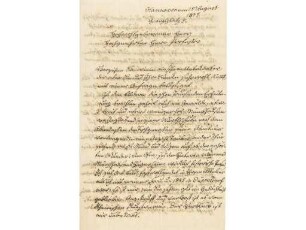 Originalbrief des Landschaftrates A. v. Münchhausen an Adolf Schroedter, geschrieben in Hannover