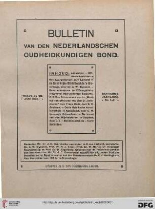 2.Ser. 13: Bulletin van den Nederlandschen Oudheidkundigen Bond