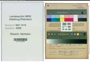 Entnazifizierung Hermann Rausch , geb. 25.08.1901 (Vertreter)