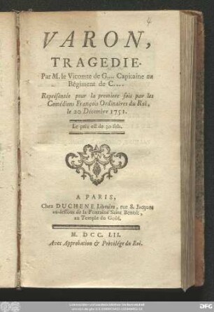Varon : Tragedie
