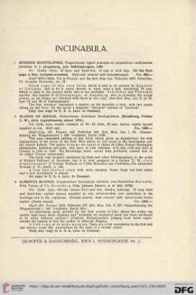 Incunabula (Nr.1-107)