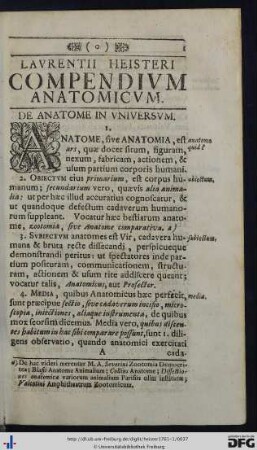 Laurentii Heisteri Compendium Anatomicum.