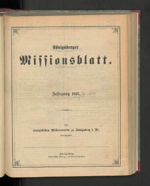 1897: Königsberger Missionsblatt