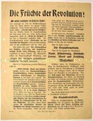 Gegen die Sozialdemokraten gerichteter programmatischer Wahlaufruf der Deutschnationalen Volkspartei