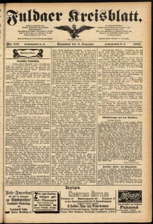 Zweite Ausgabe vom Samstag, den 13. September 1902.