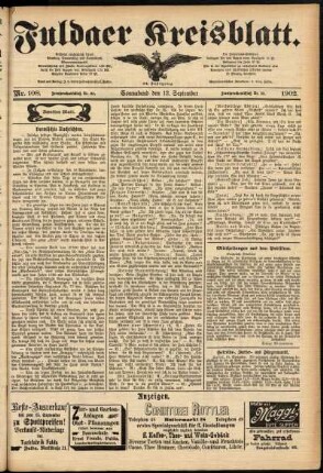Zweite Ausgabe vom Samstag, den 13. September 1902.