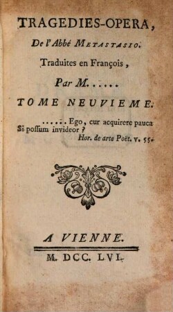 Tragedies-Opera De l'Abbe Metastasio, 9