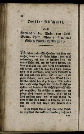 Dritter Abschnitt. Vom Ausmachen der Flecke [...]