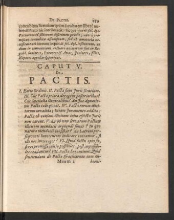 Caput V. De Pactis.