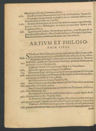 Artium Et Philosophiae Libri.