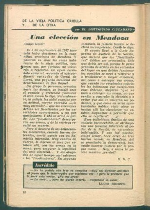 Una elección en Mendoza : De la vieja política criolla y ... de la otra