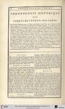 Chronologie historique des comtes de Châlon-sur-Saône