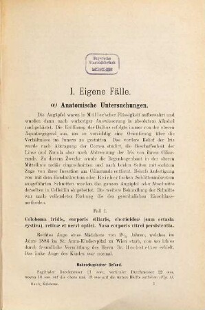 Die angeborenen Kolobome des Augapfels : eine anatomische und klinische Studie