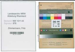 Entnazifizierung Fritz Zimmermann , geb. 23.07.1907 (Textilwarenhandel)
